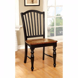 Cottage Side Chair, Black & Antique Oak Finsh, Set Of 2