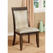 Contemporary Side Chair, Gray Finish, Set Of 2