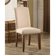 Transitional Side Chair, Rustic Walnut Finish, Set Of 2