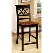 Cottage Counter Height Chair, Black & Oak , Set Of Two