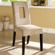 Contemporary Side Chair With Fabric, Espresso, Set Of 2