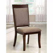 Contemporary Side Chair, Walnut Finish, Set Of 2