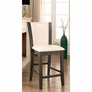 Counter Height Chair With Ivory, Gray Finish, Set Of 2