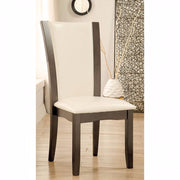 Side Chair With White Pu, Gray, Set Of 2