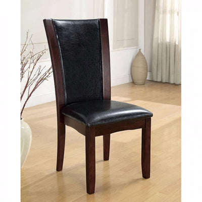 Contemporary Side Chair, Dark Cherry Finish, Set Of 2
