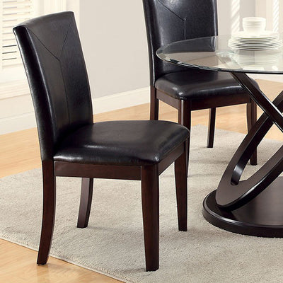 Contemporary Side Chair Withdark Brown, Set Of 2