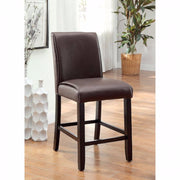 Counter Height Chair, Dark Walnut Finish, Set Of 2