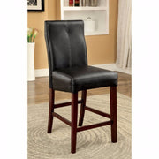 Contemporary Counter Height Chair, Black, Set Of 2