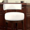 Contemporary 24" Barstool Withpu Cushion, White Finish