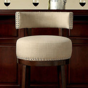 Contemporary 24"Barstool With Linen Cushion, Set Of 2