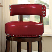 29" Barstool Withpu Cushion, Red Finish, Set Of 2