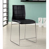 Contemporary Counter Height Chair, Black Finish, Set Of Two