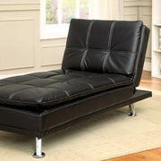 Modern Style Leatherette Chaise, Black