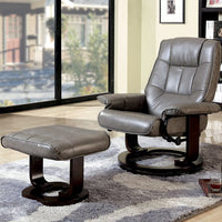 Multifunctional Swivel Lounge Chair With Ottoman, Gray