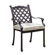 Contemporary Metal Arm Chair With Fabric Cushion