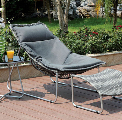Contemporary 1Pc Patio Chair With 1Pc Ottoman