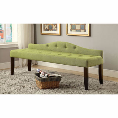 Contemporary Large Bench, Green Finish