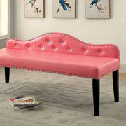 Contemporary Large Bench, Pink Finish