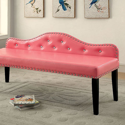 Contemporary Large Bench, Pink Finish