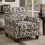 Transitional Accent Chair, Black & White