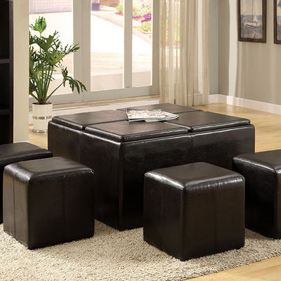 Contemporary Nested Ottoman With 4 Small Cubes & Trays