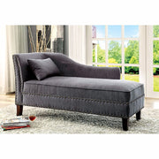 Contemporary Gray Linen-Like Fabric Chaise