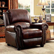 Transitional Single Chair, Brown Finish