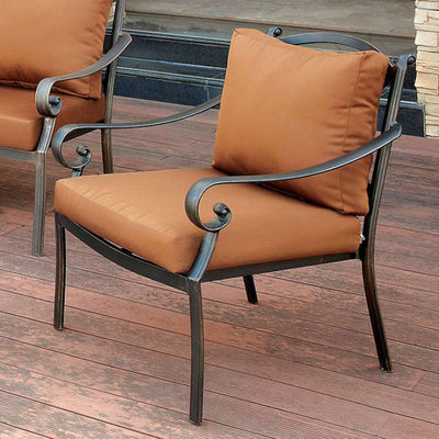 Contemporary Aluminium Patio Chair, Brown And Black