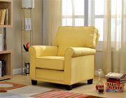 Transitional Single Chair With Yellow Flax Fabric