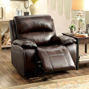 Transitional Rocker Recliner Chair, Brown Color