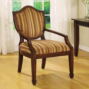 Traditional Bernetta Accent Chair, Dark Walnut Finish