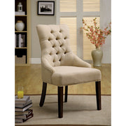 Transitional Accent Chair With Flax Fabric, Set Of 2