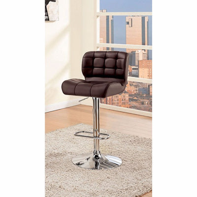 Contemporary Bar Chair, Brown Finish