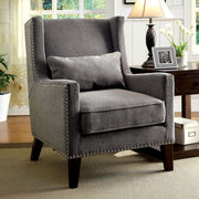Transitional Accent Chair With Gray Color