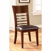 Transitional Side Chair, Brown Cherry, Set Of 2
