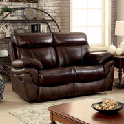 Transitional Style Love Seat, Brown
