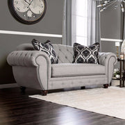Classy Love Seat with Gray Finish