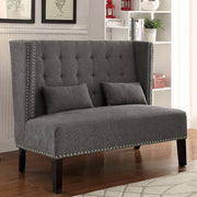 Traditional Style Mid-Century Comfy Love Seat, Gray