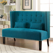 Mid-Century Traditional Style Comfy Love Seat, Teal