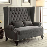 Romantic Mid-Century Style Love Seat, Gray