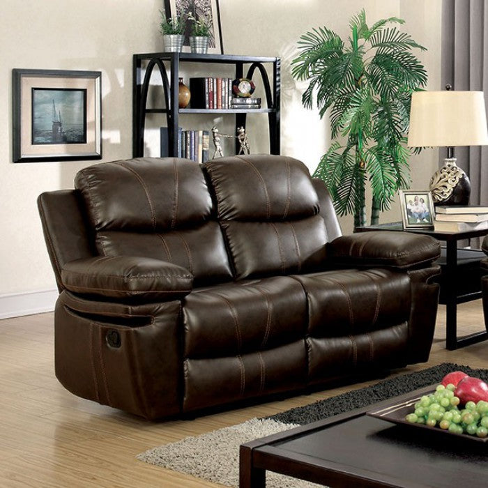 Leatherette Comfy Love Seat , Brown