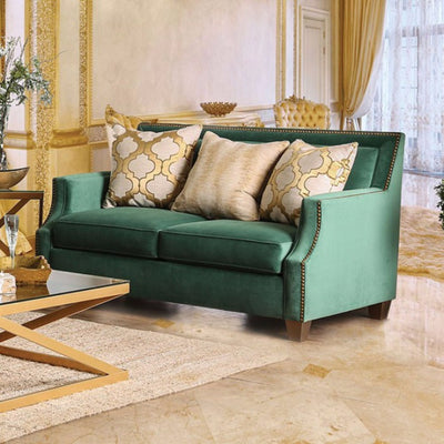 Love Seat With Gold Tonned Pillows