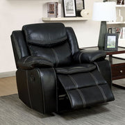 Transitional Recliner Chair, Black