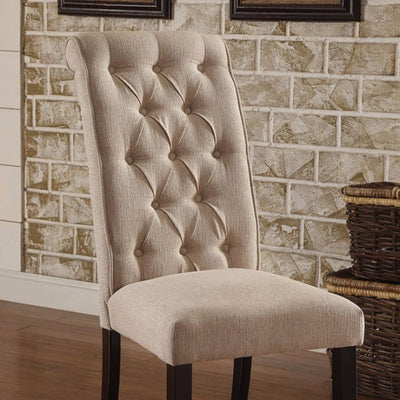 Transitional Side Chair, Set Of Two, Ivory