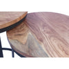 Tremendous Round Iron  Nesting Table, Brown, Set of 2