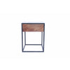 Contemporary Iron & Wood Bed Side Table