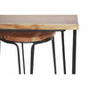 Rectangular Bar Dining Table With 3 Round Stools, Pack Of 4, Brown and Black