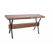 Elegant Wood & Iron Console Table, Brown