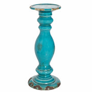 Pillar Styled Candle Holder, Turquoise -Tall