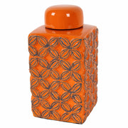 Bright Orange Handcrafted Lidded Jar